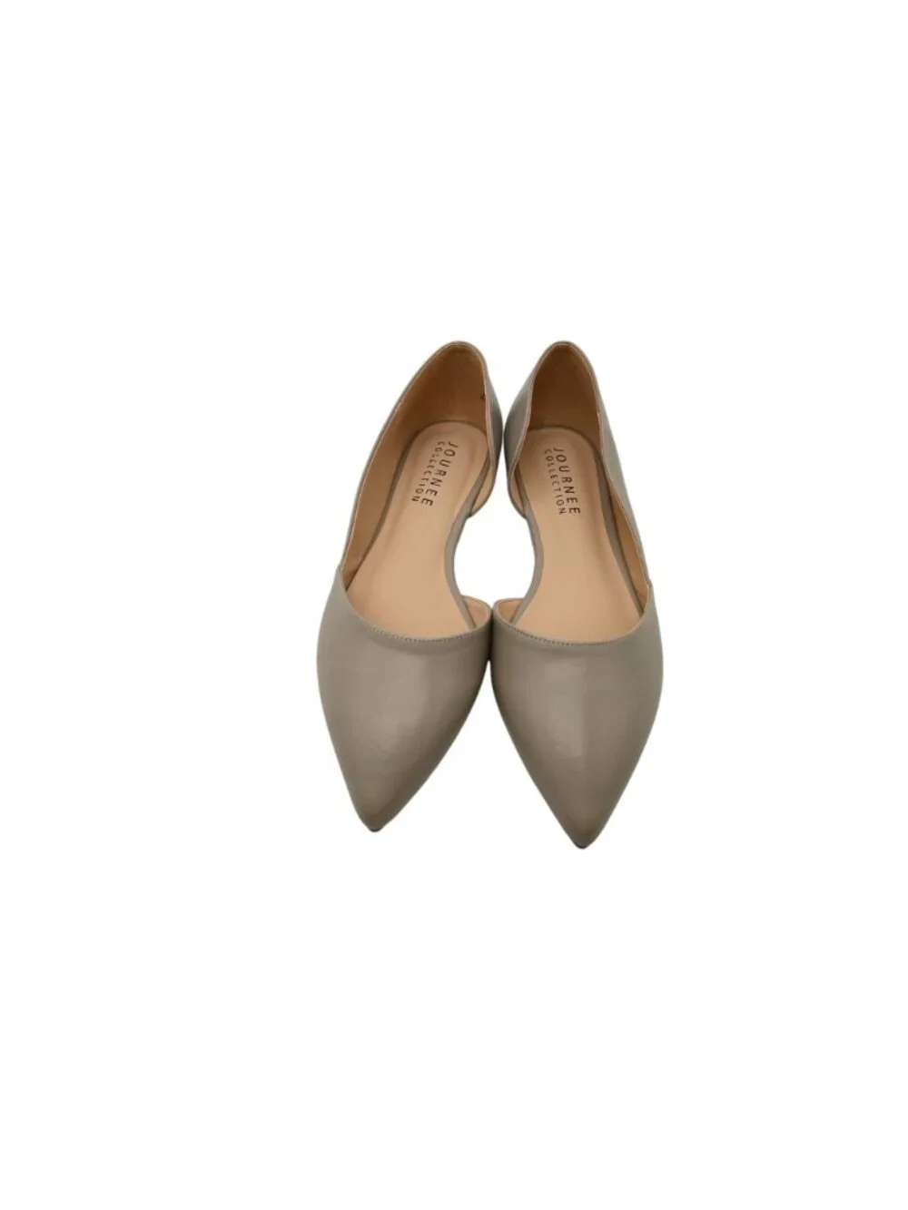 NIB Journee Collection Cortni Slip On Pointed Toe D'Orsay Flats Sz 10 Wide Gray
